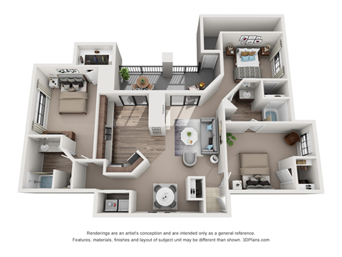 Three Bedroom Two Bathroom Floor Plan 1328